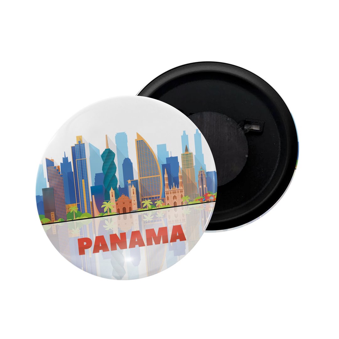 dhcrafts Fridge Magnet Multicolor America Panama Glossy Finish Design Pack of 1 (58mm)